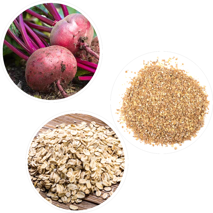 Beet, wheat germ and oat bran